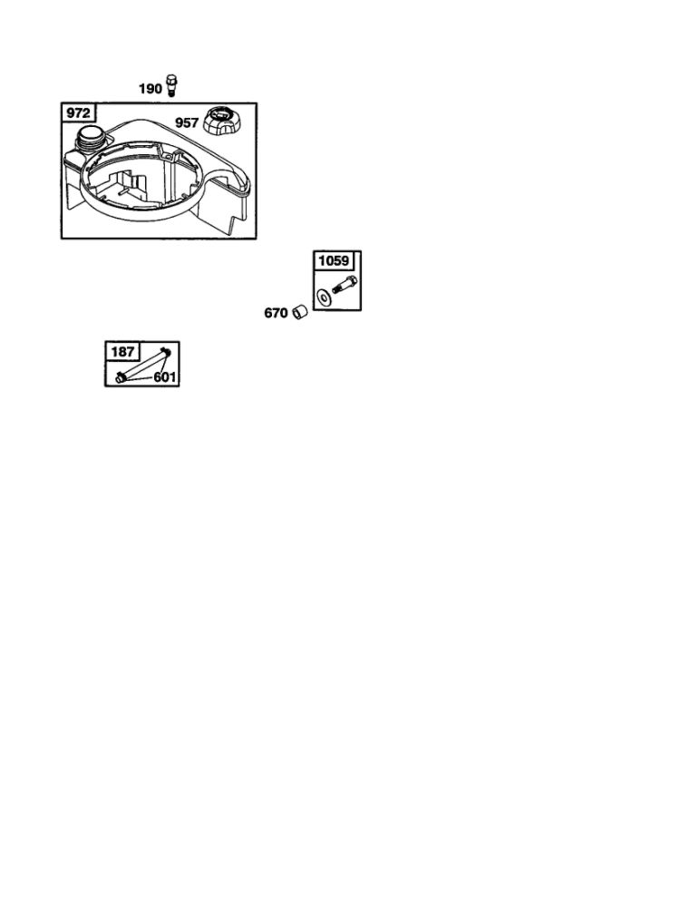 Line-Fuel Diagram and Parts List for 110600-110699 0112- 0114- 0117 Briggs and Stratton Engine